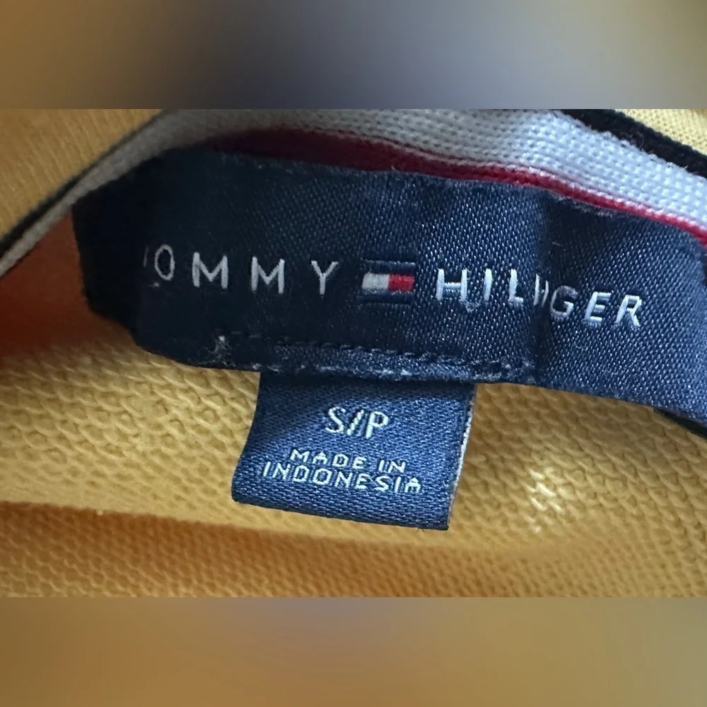 276 Tommy Hilfiger | Unisex Yellow Zip Up Hoodie Sweatshirt Jacket (Size S)